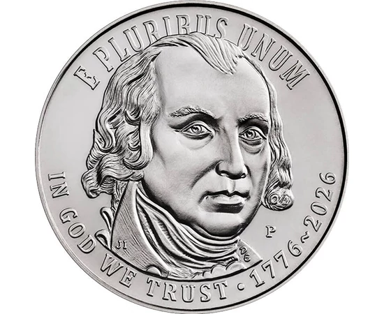 25 cenţi James Medison 1776-2026 cupru nichel 567 g SUA 2026