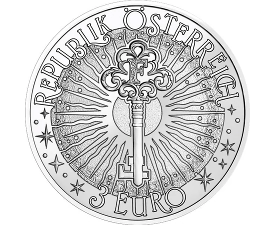 3 euro Soare cheia F  cupru nichel 16 g Austria 2026