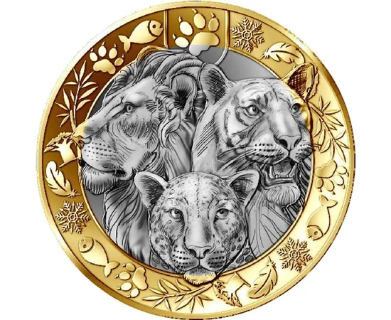 5 euro, Leul, tigrul, leopardul, cupru, nichel, 11,7 g, Franţa, 2026