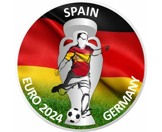 CE de Fotbal, Spania, 10 euro, argint