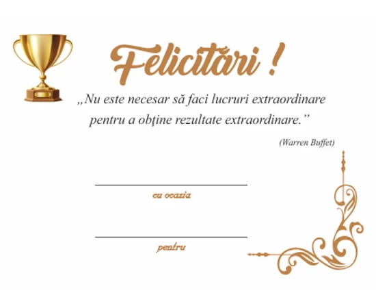  Felicitări - medalie ocazie  cupă  felicitare personalizată  ambalată exclusiv