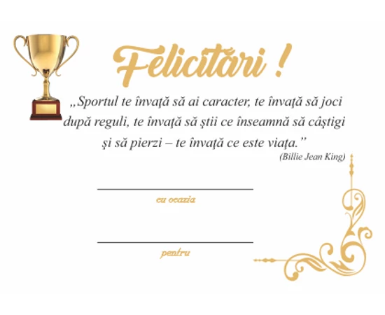  Felicitări - medalie ocazie  cupă şi stea  felicitare personalizată  ambalată exclusiv