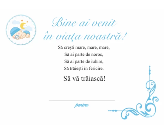  S-a născut un Băieţel  felicitare personalizată  medalie ocazie  ambalată exclusiv