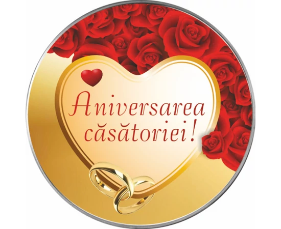 // Aniversarea căsătoriei, felicitare personalizată, medalie ocazie, ambalată exclusiv // 