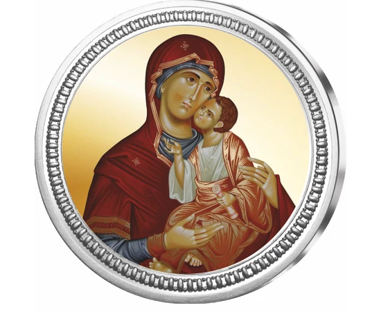 Fecioara Maria cu pruncul pe ARGINT PUR 