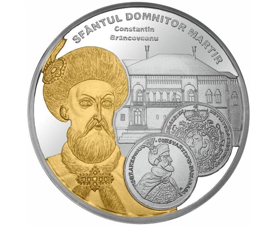 Constantin Brâncoveanu, medalie pl. cu aur şi argint