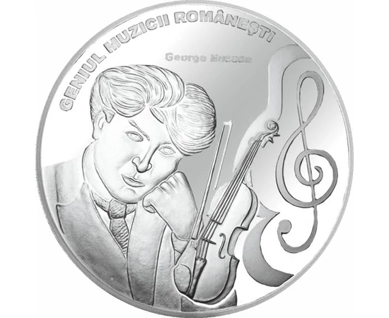 // medalie placată cu argint, Constantin Brâncuşi, calitate proof, România,  // Cel mai cunoscut sculptor din România, a fost unul dintre figurile fondatoare ale modernismului. Lucrările sale au un puternic substrat spiritual, moştenit din viaţa satului, 