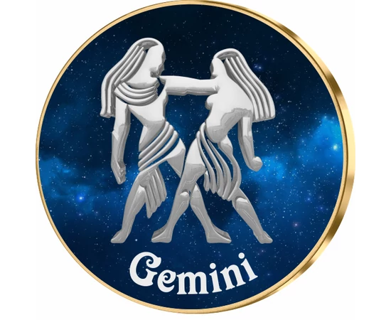 Gemeni ,medalie zodiac, ambalată exclusiv 