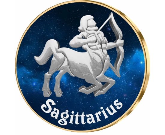Săgetător, medalie zodiac, ambalată exclusiv 