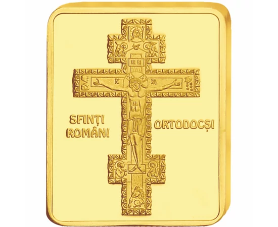 Sf. Cuvios Nicodim de la Tismana - medalie icoană, placată cu aur