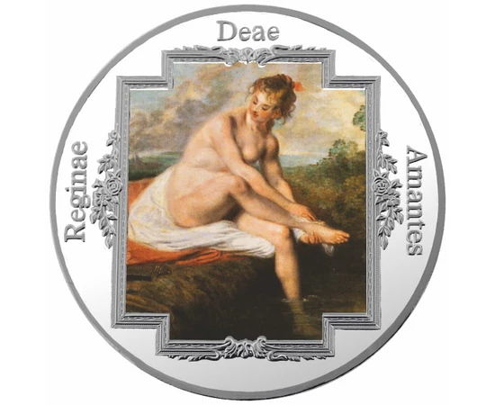 // , Nuduri artistice - Medalie pictată, placată cu argint, aliaj de cupru, placat cu argint, ,  // Frumuseţea feminină reprezintă în fiecare epocă inspiraţia şi muza artiştilor. Frumuseţea naturală a trupului feminin, dorinţa pasionată şi amorul etern su