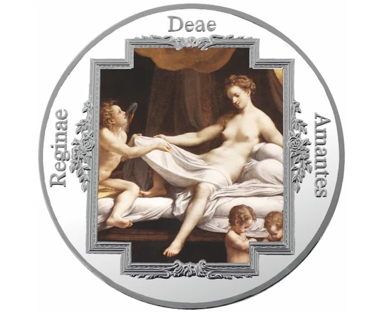// , Nuduri artistice - Medalie pictată, placată cu argint, aliaj de cupru, placat cu argint, ,  // Frumuseţea feminină reprezintă în fiecare epocă inspiraţia şi muza artiştilor. Frumuseţea naturală a trupului feminin, dorinţa pasionată şi amorul etern su