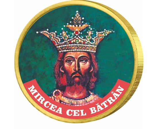 // 50 cenţi, Mircea cel Bătrân, monedă, CuNi, UE, 2002-2019 // Mircea cel Bătrân a fost domnul Ţării Româneşti. În timpul domnitorului, Țara Românească a ajuns la cea mai mare întindere teritorială din istoria sa. 