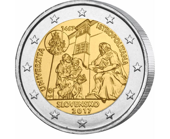 2 euro, Univ. Istropolitana, 2017 Slovacia