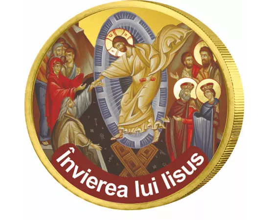 Minunile lui Iisus, Învierea lui Iisus - monedă pictată, 50 cenţi, UE