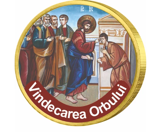 Minunile lui Iisus, Vindecarea orbului - monedă pictată, 50 cenţi, UE 