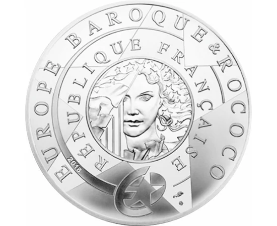  Baroc és rococo, 10 euro, monedă argint, placată cu aur, Franţa, 2018