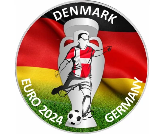 CE de Fotbal, Danemarca, 10 euro, argint