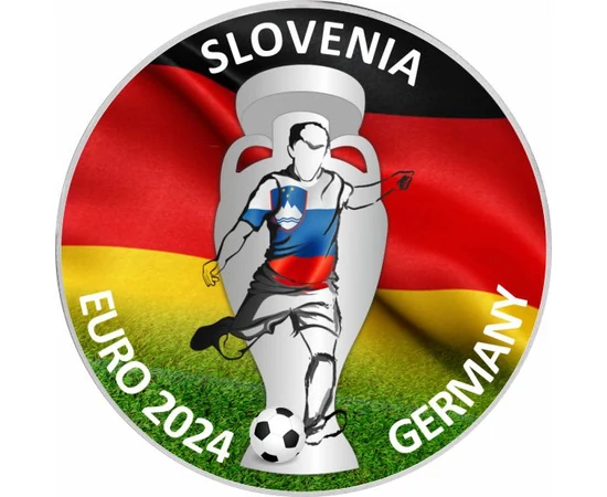 CE de Fotbal, Slovenia, 10 euro, argint