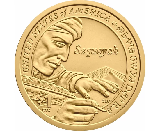 Creatorul alfabetului Cherokee , 1 dolar, SUA, 2017