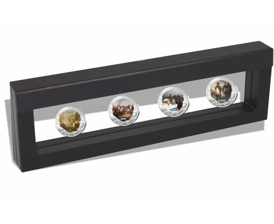 // 5 dolari, Bătăliile decisive ale lui Napoleon, placată cu argint, Palau, 2013-2016 // La Borodino Napoleon a înfruntat armata generalului rus Kutuzov.