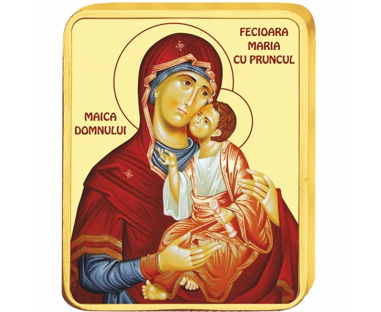 Fecioara Maria cu pruncul - medalie icoană