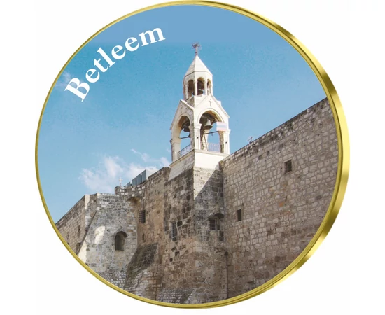 Betleem, locul unde s-a născut Iisus, medalie colorată