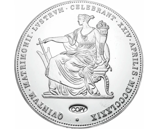 un gulden, replică, placată cu argint, Nunta de argint