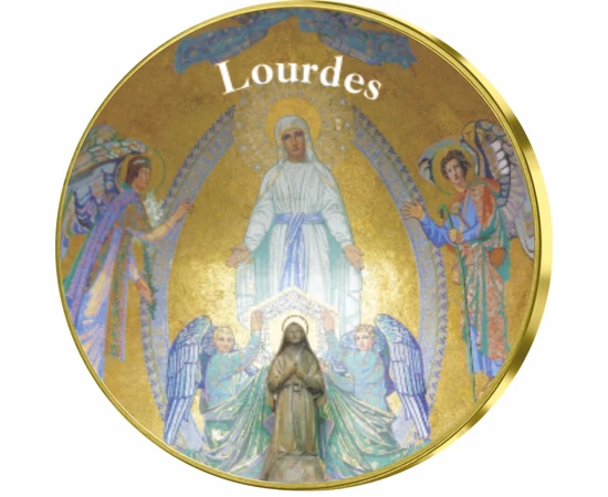 // medalie,Lourdes // Oraşul Lourdes este un loc de pelerinaj important din Franţa.