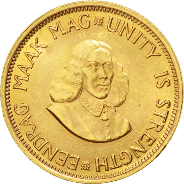 Aurul lui Van Riebeck, 2 rand, aur, Republica Africa de Sud, 1961-1983